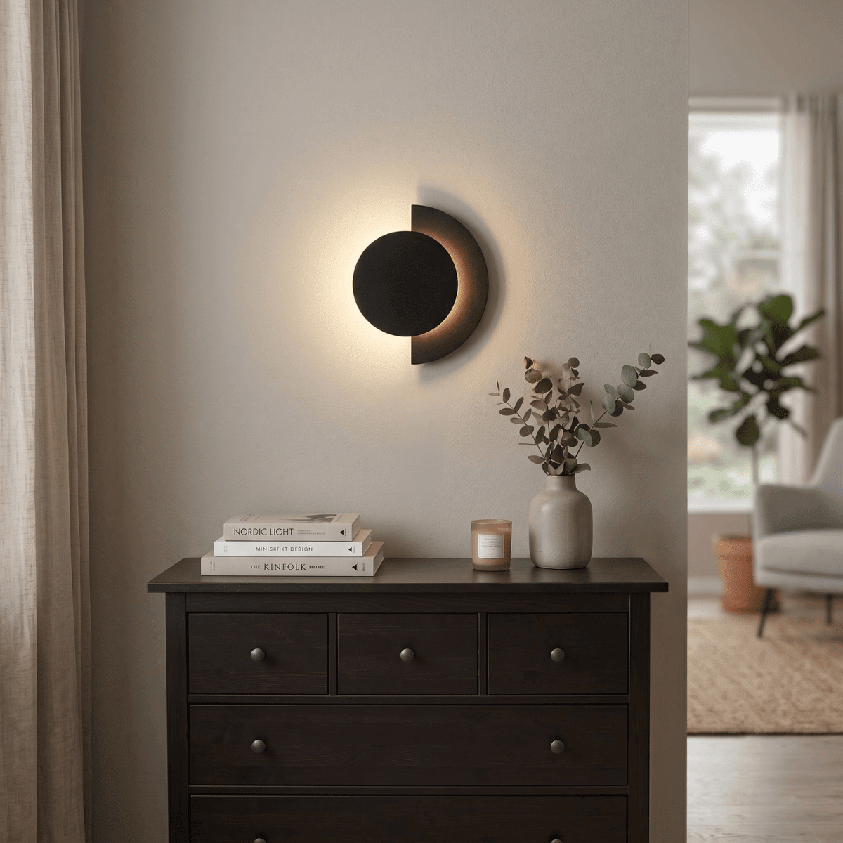Mysti vegglampe sort reversibel 30,5 cm - Lindas Dekor Vegglampe