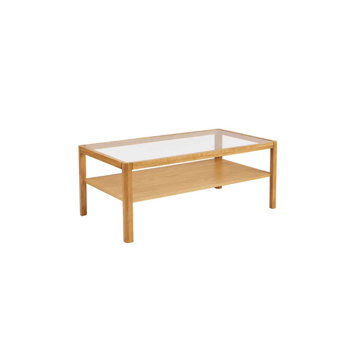 Lourmarin sofabord eik og herdet glass 110 x 60 x 45 cm - Lindas Dekor Sofabord