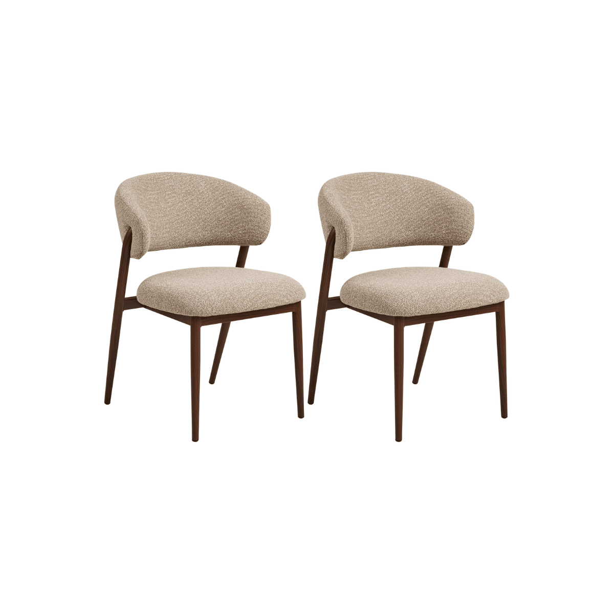 2-pk Cavi spisestol sand/valnøttfarget - Lindas Dekor Spisestol