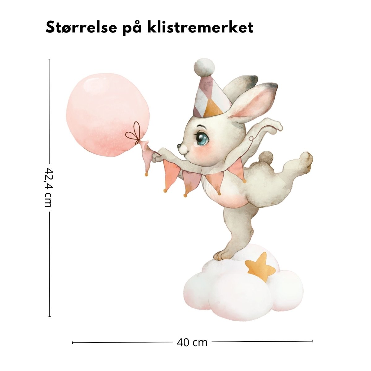 Kanin på sky klistremerke - Lindas Dekor