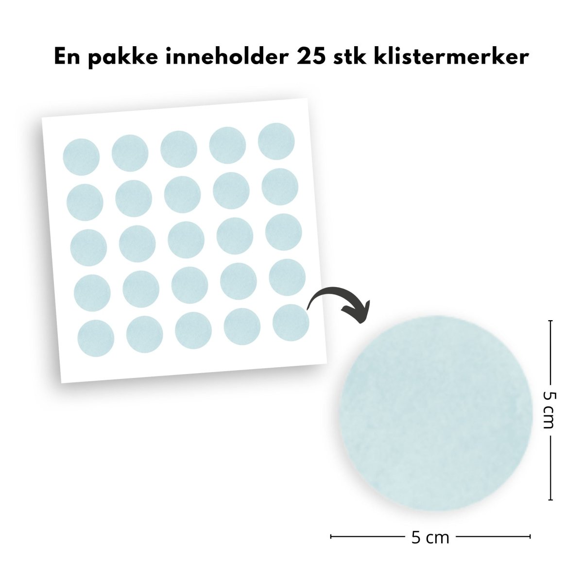 25 - pk prikker klistremerker, blå - Lindas Dekor