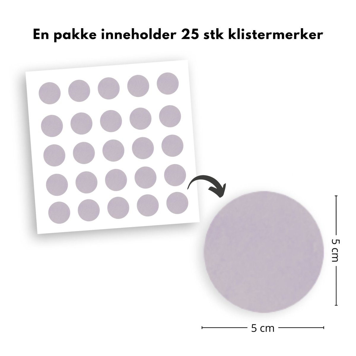 25 - pk prikker klistremerker, lilla - Lindas Dekor