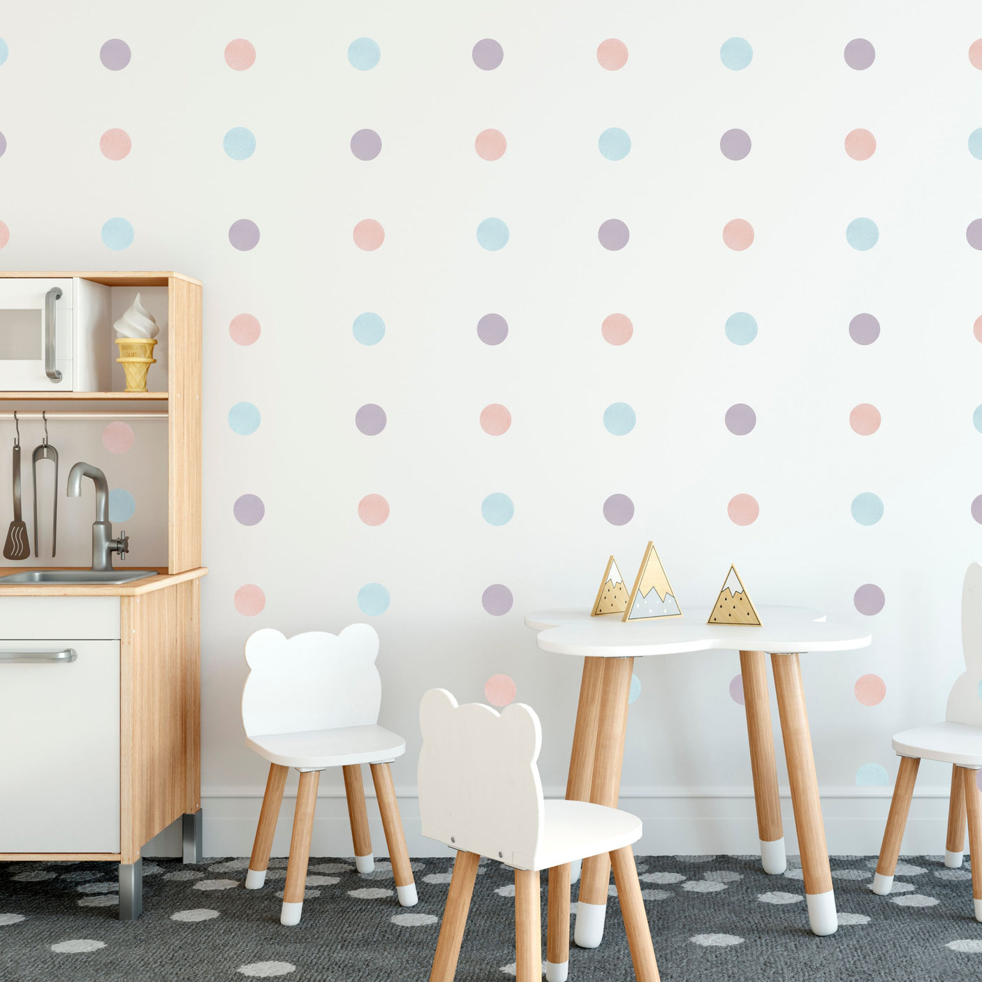 25-pk prikker klistremerker, rosa