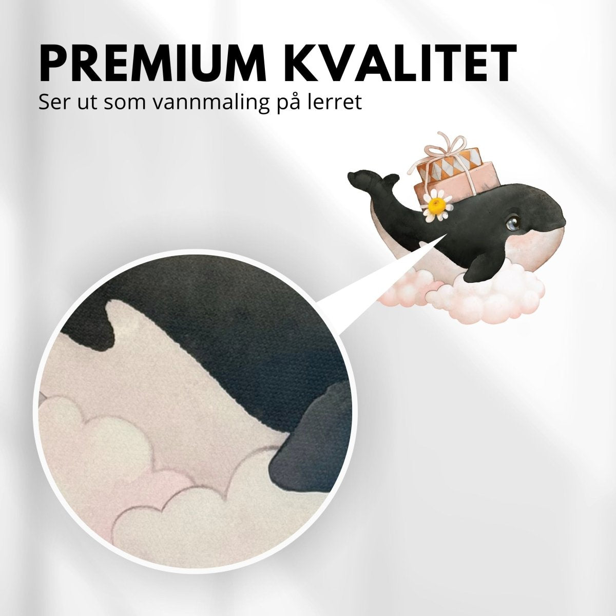 Hval på sky klistremerke - Lindas Dekor