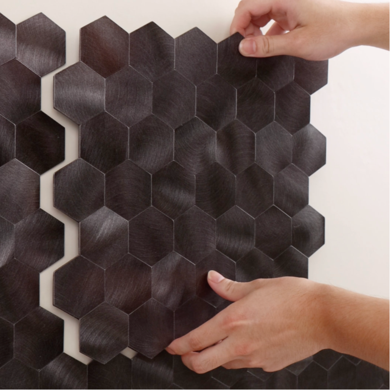 Midnatt hexagon selvklebende veggfliser