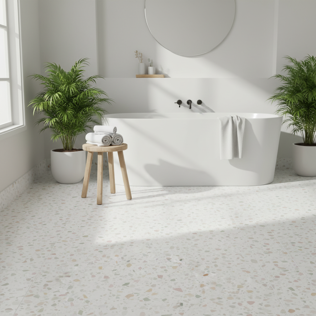 Lisboa Terazzo hvit selvklebende veggfliser