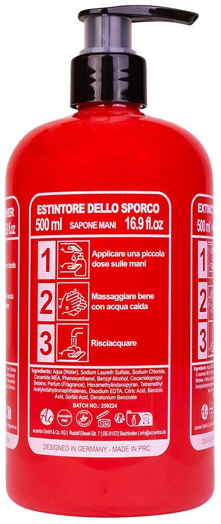 Håndsåpe brannslukker rød 500 ml