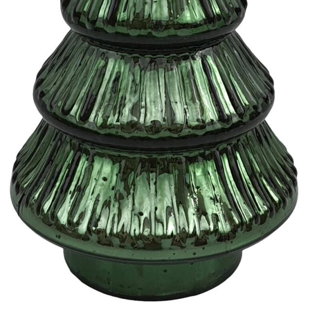 Grønt juletræ i struktureret glas 19 cm