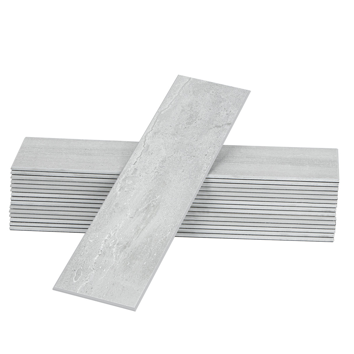 Holly selvklebende veggflis i lys betong-look med størrelse 30 x 7,5 cm.