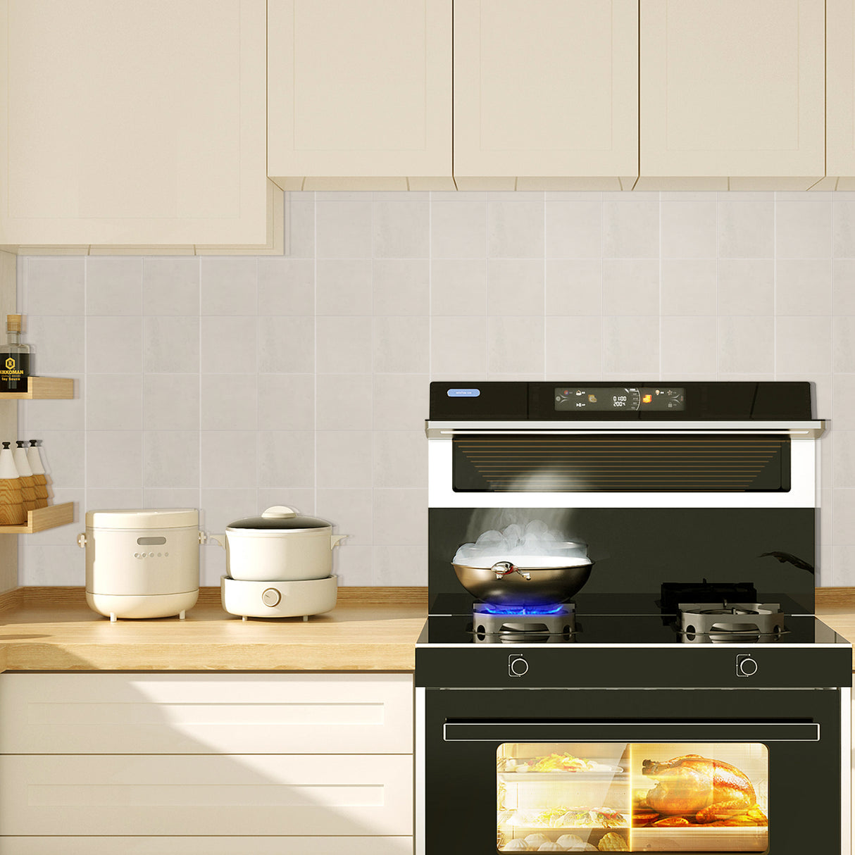 Melina Beige flis vareprøve som viser flisens lune og harmoniske uttrykk.