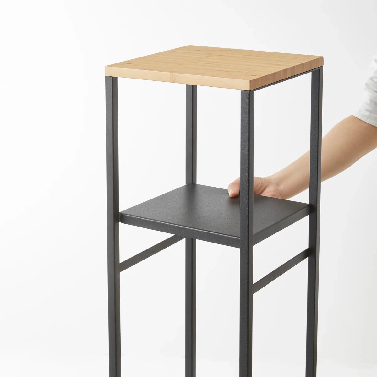Sidebord med hylle sort 80 x 25 cm - Lindas Dekor