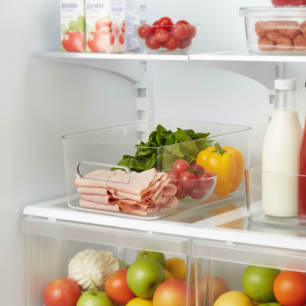 Transparent plastboks til bad og kjøkken