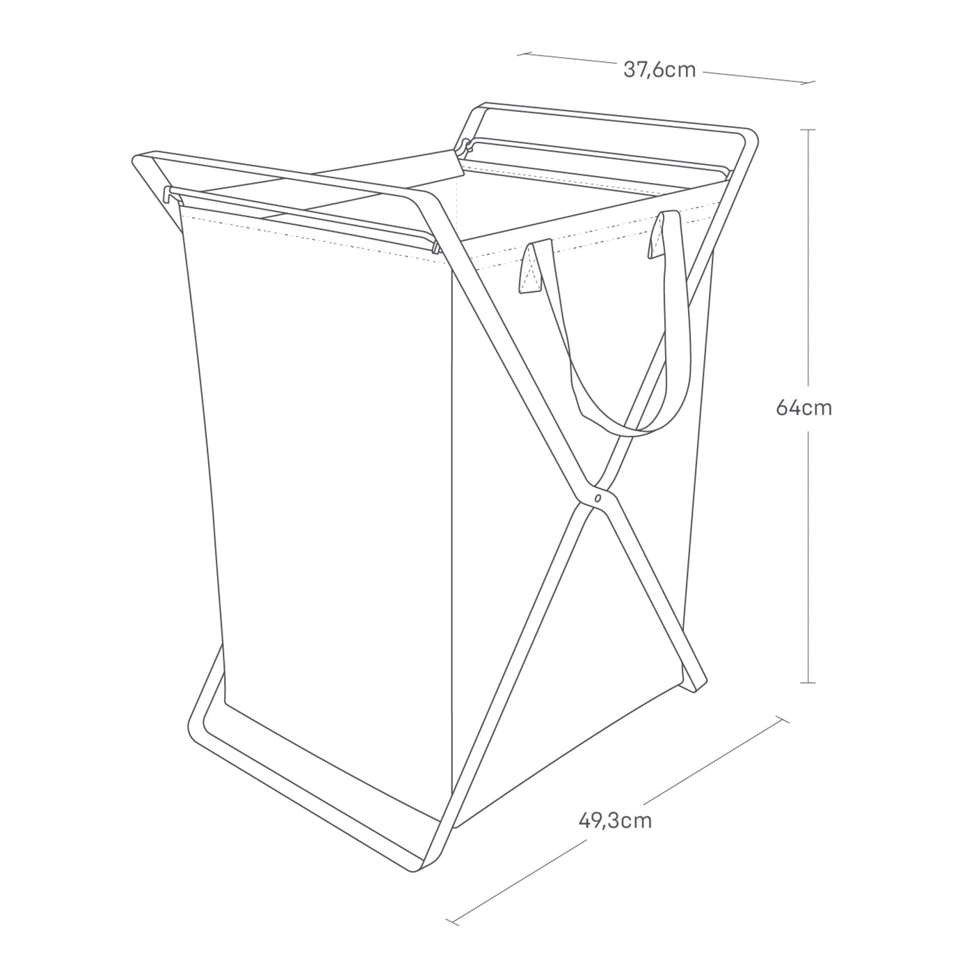 Sammenleggbar skittentøyskurv til soverom og bad i hvit utførelse