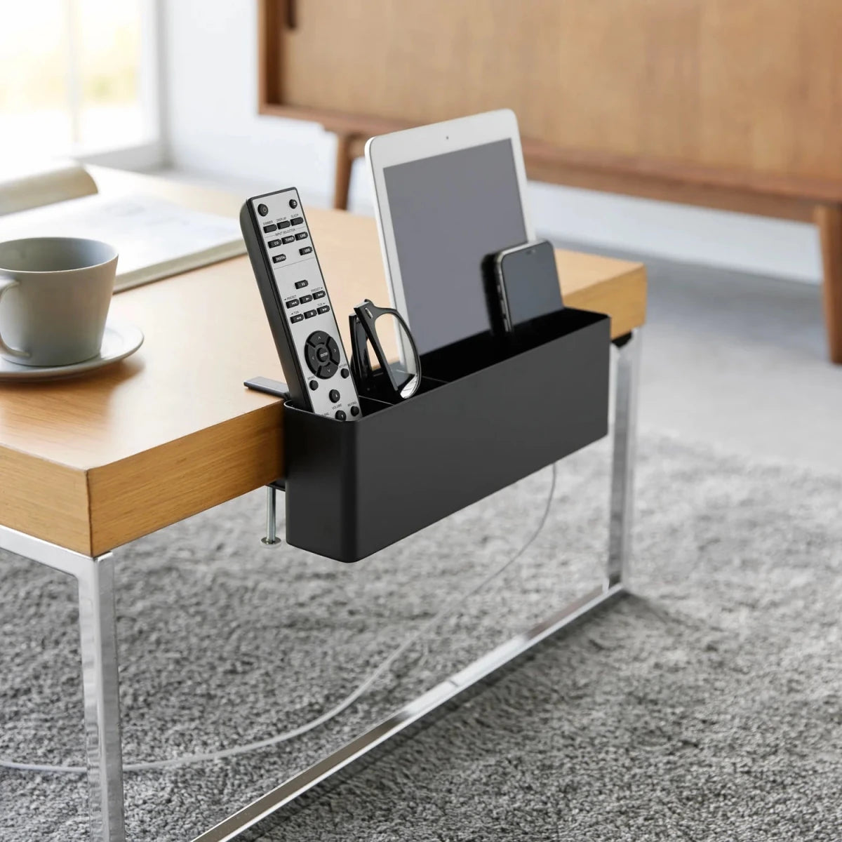 Smart oppbevaringsboks til bord, sort 30 x 10 cm - Lindas Dekor