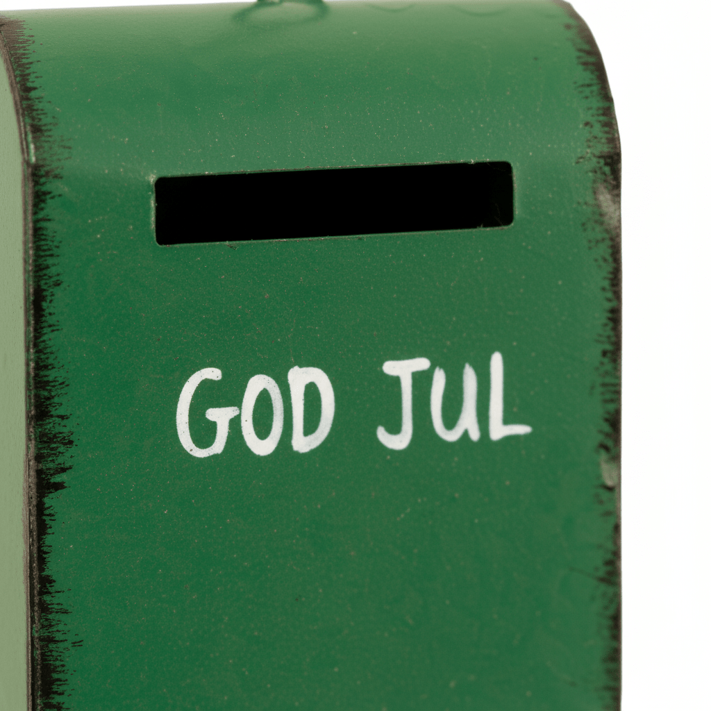 Litet grönt trädpynt med texten God Jul till juletreet