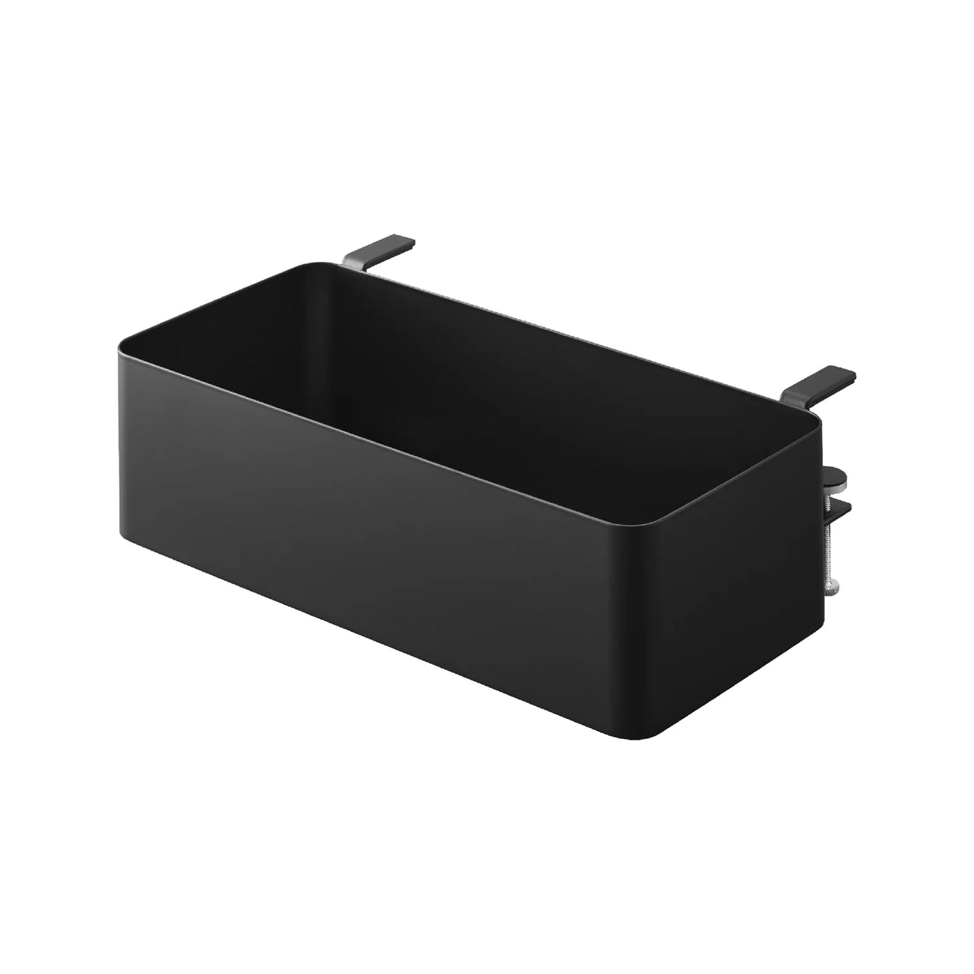 Svart organizer til skrivebord for ladere, penner og småting