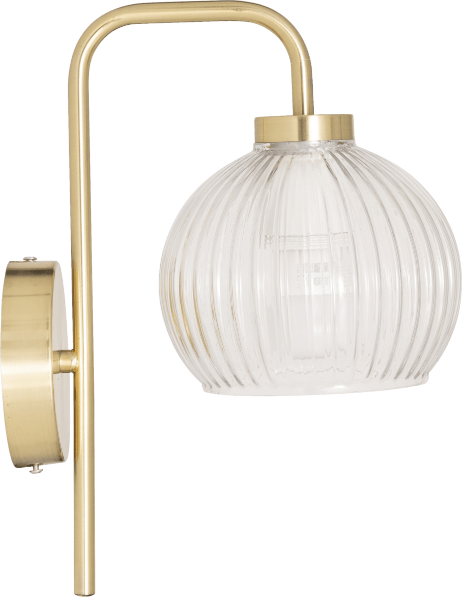 Vegglampe Krys med rillet glass gull 30 cm – produktbilde 3