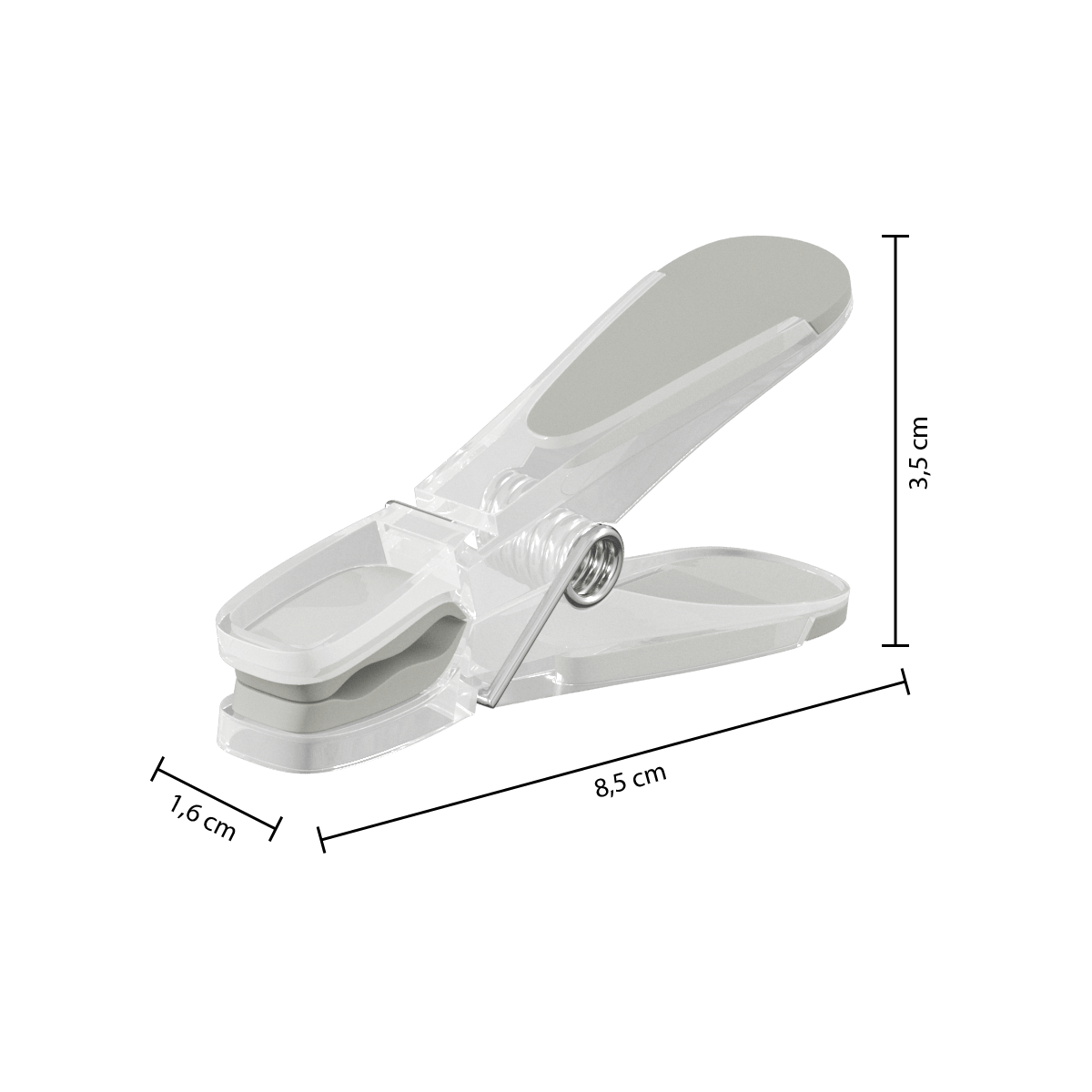 Størrelse på klæmbrede i plast, 8 x 3 cm