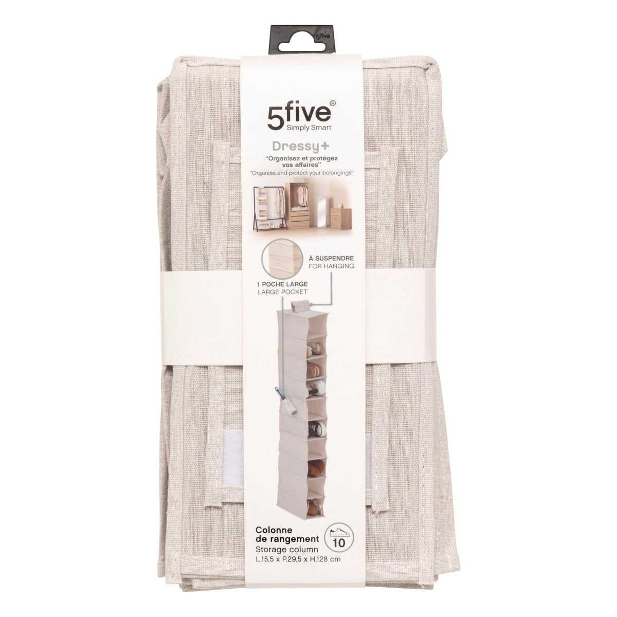 Hengende skohylle i beige fra 5Five Simply Smart i original emballasje.