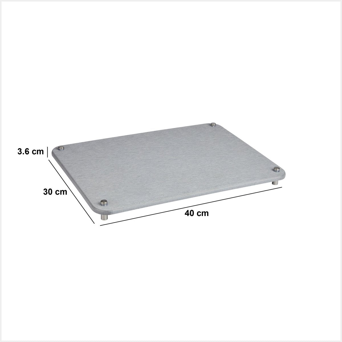 Grå diatomitt diskmatta 40 x 30 cm – mått och dimensioner