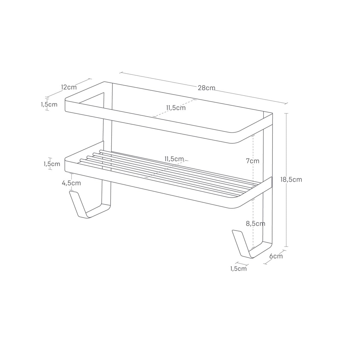 Magnetisk stativ hvit 28 x 18,5 cm - Lindas Dekor