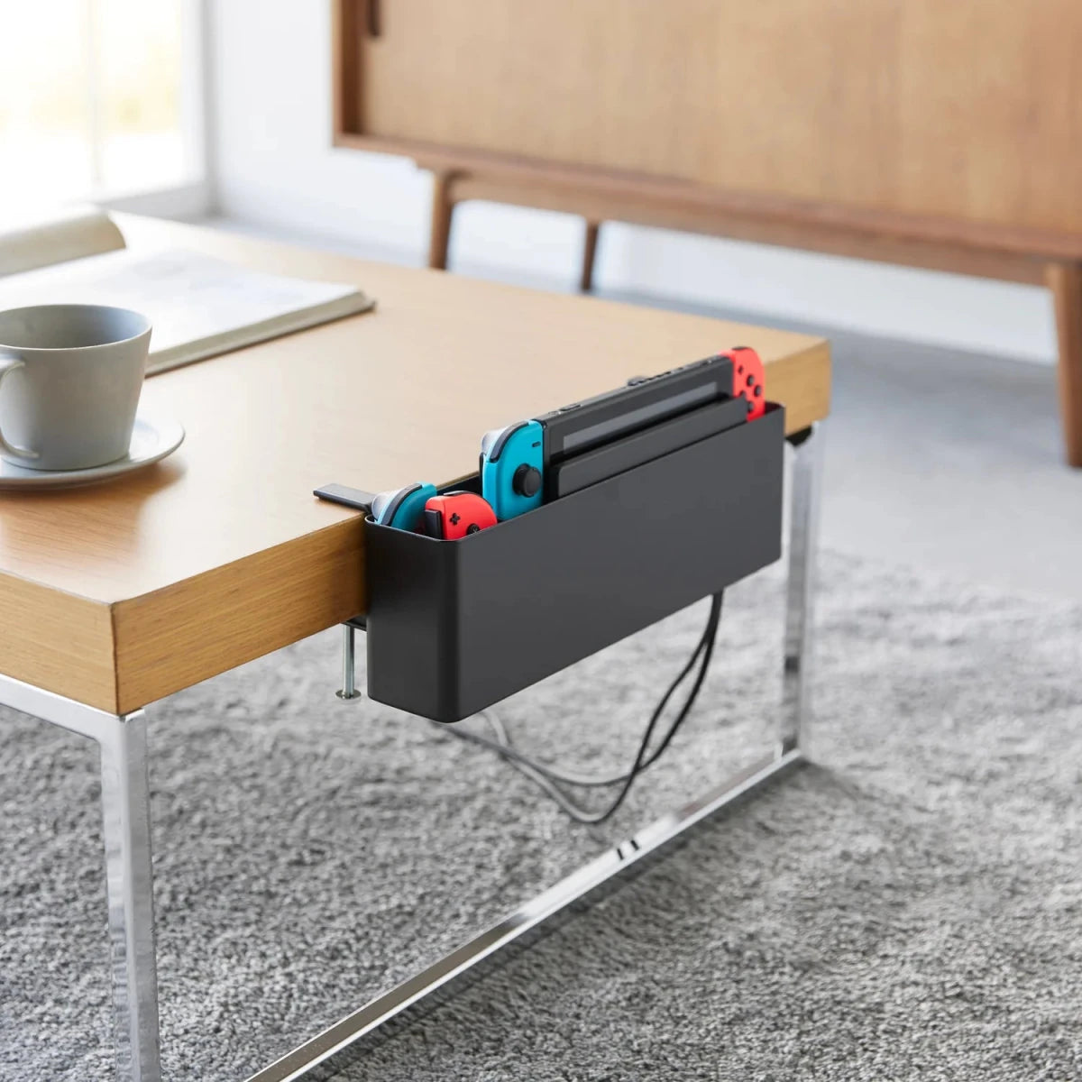 Smart oppbevaringsboks til bord, sort 30 x 10 cm - Lindas Dekor