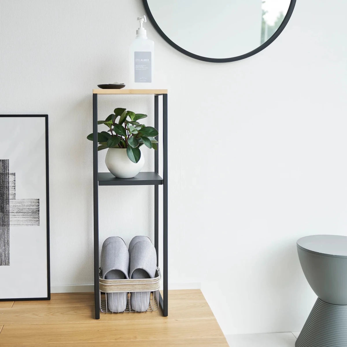 Sidebord med hylle sort 80 x 25 cm - Lindas Dekor