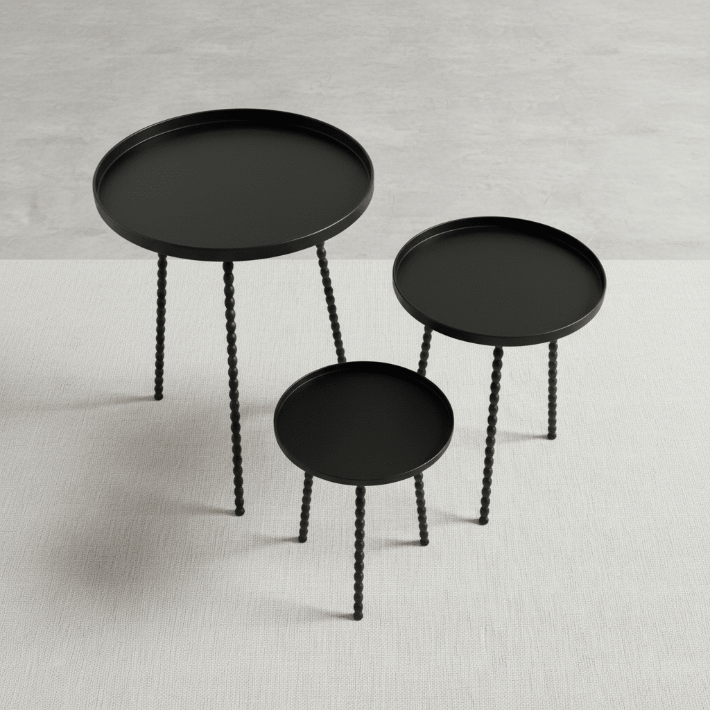 Salvo sidebord sett med 3 bord sort - Lindas Dekor Sidebord