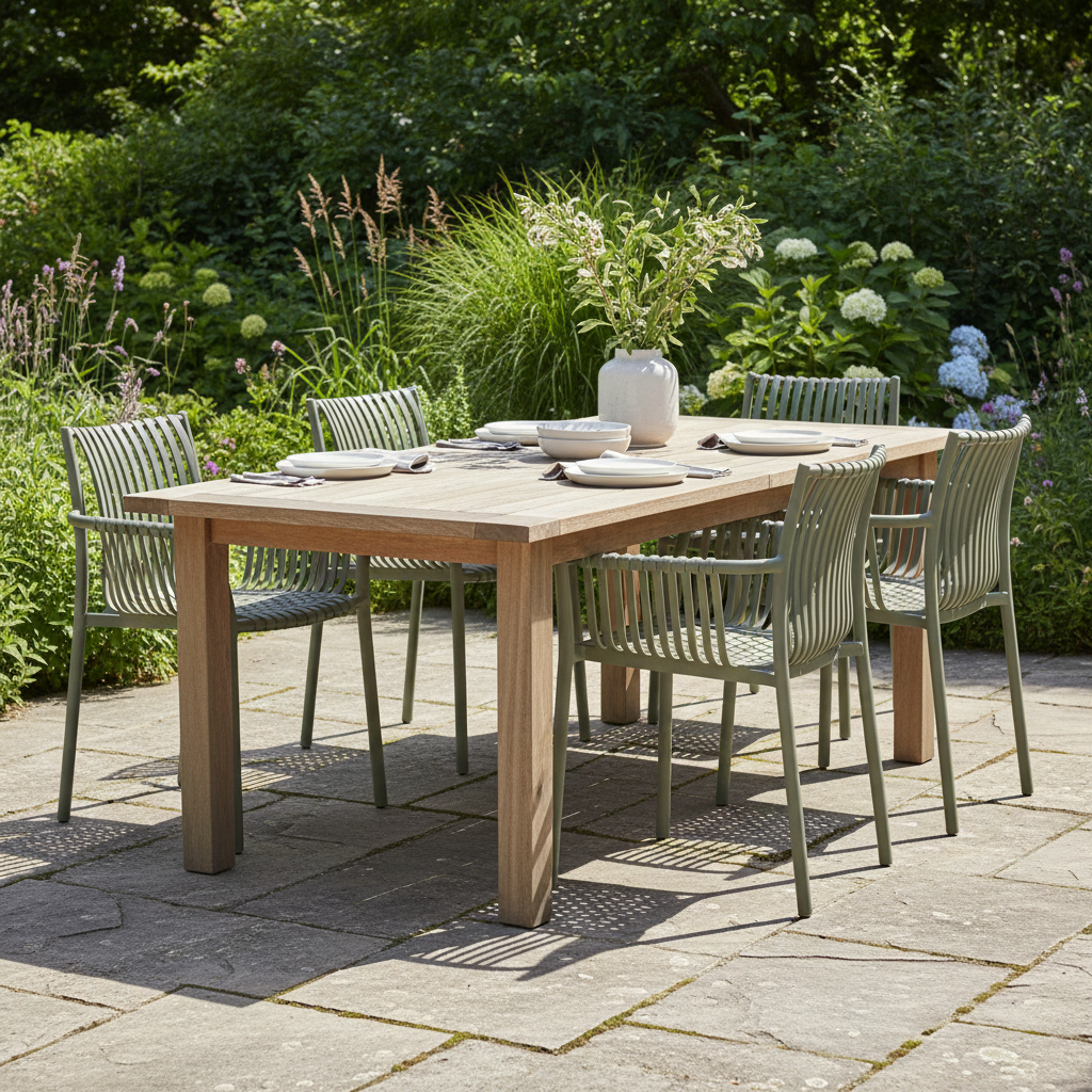 Tulsa garden chair vist forfra i dempet grønn utførelse