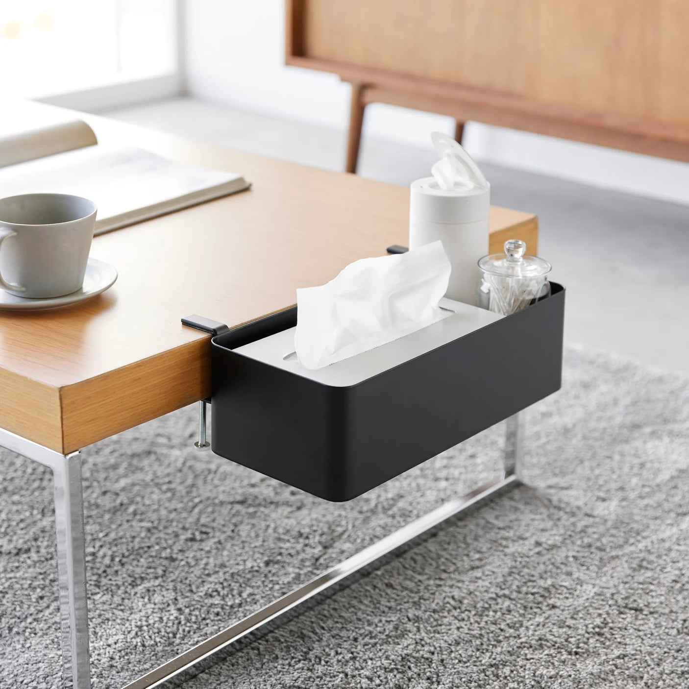 oppbevaring til bordkant, organizer til sidebord