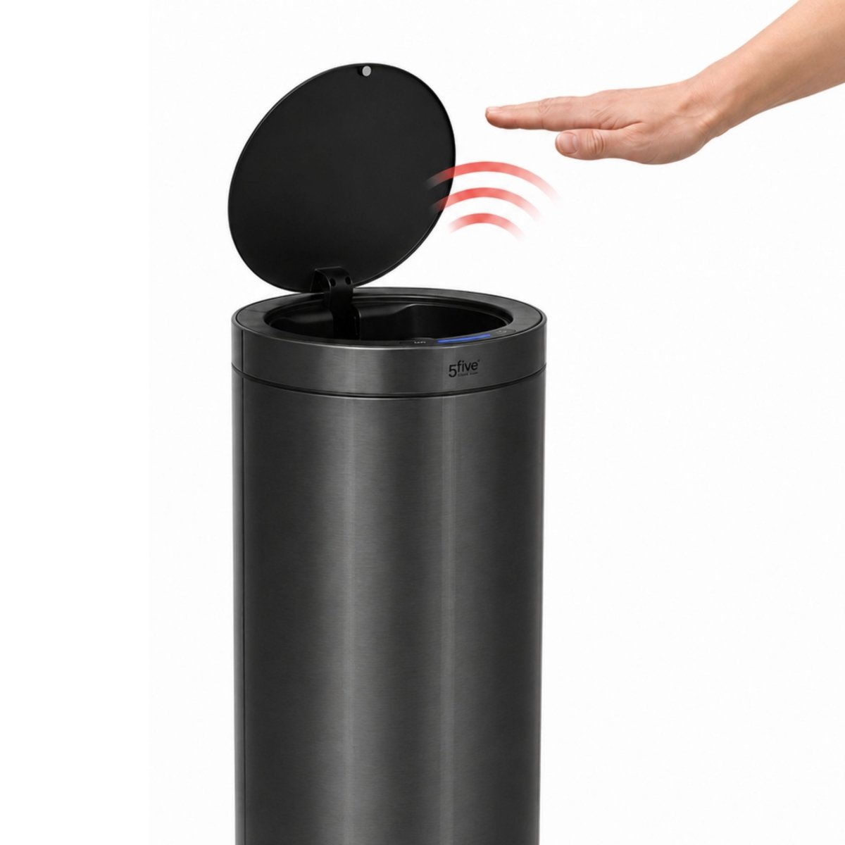 Genial sopkanna med sensor som öppnar sig när man närmar sig.