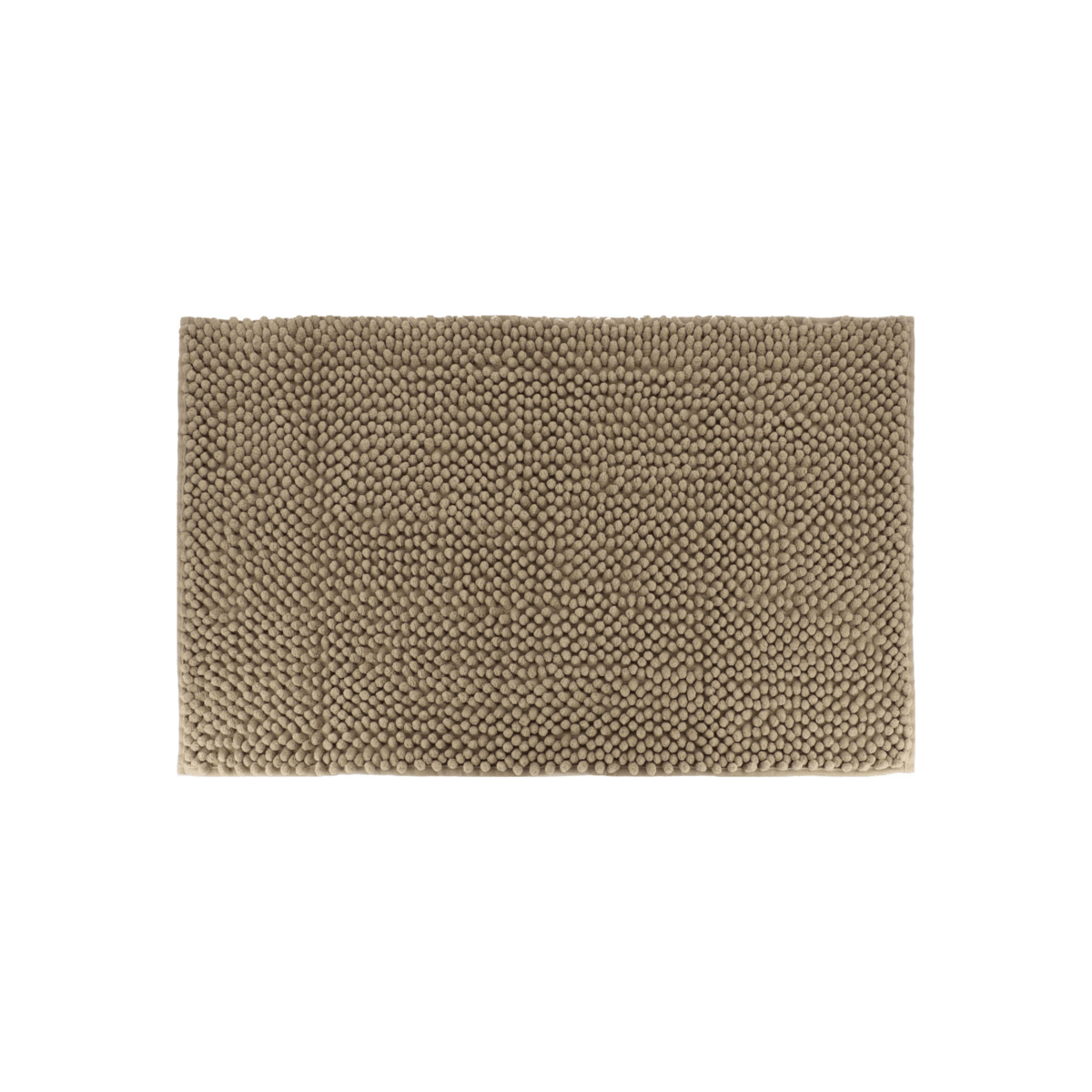 Taupe baderomsmatte i mikrofiber med kulestruktur