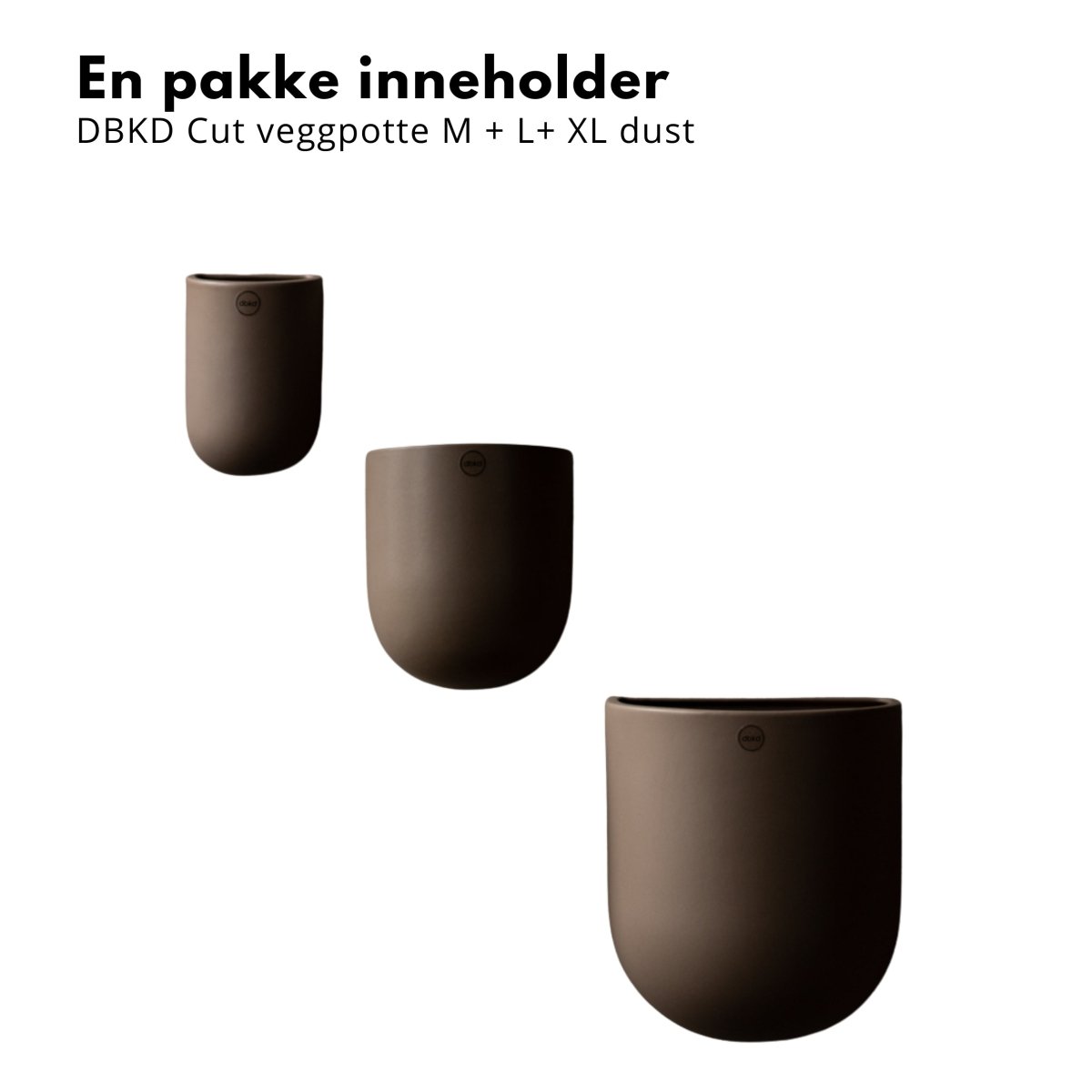 3 - pk DBKD Cut veggpotte sett M + L + XL - Lindas Dekor