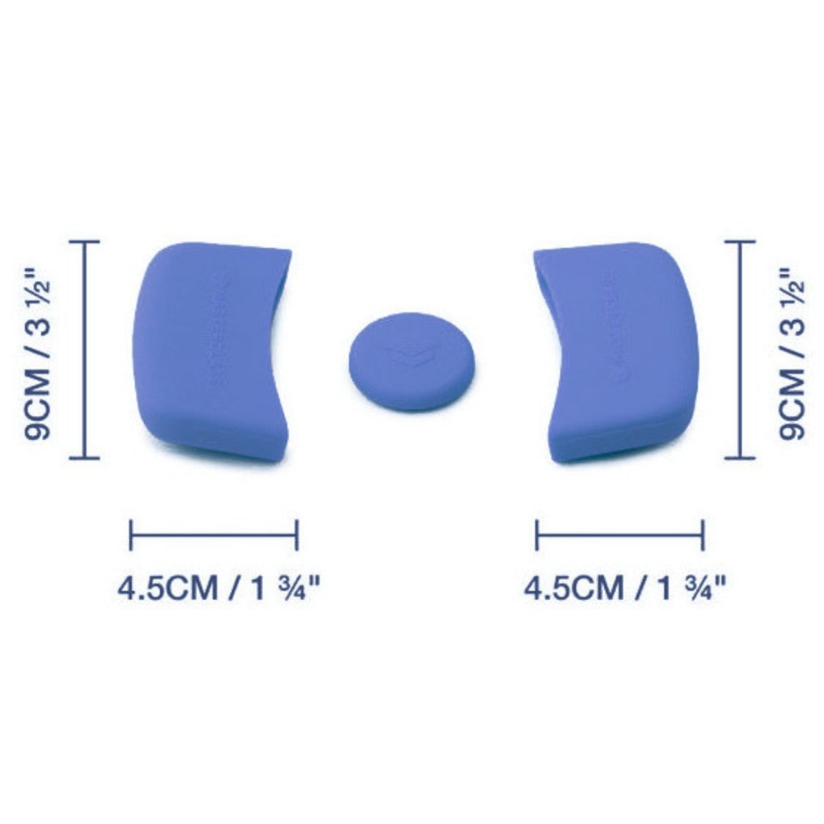 Sett med 3 mørkeblå silikonhåndtakstrekk til gryter og kasseroller – MasterClass