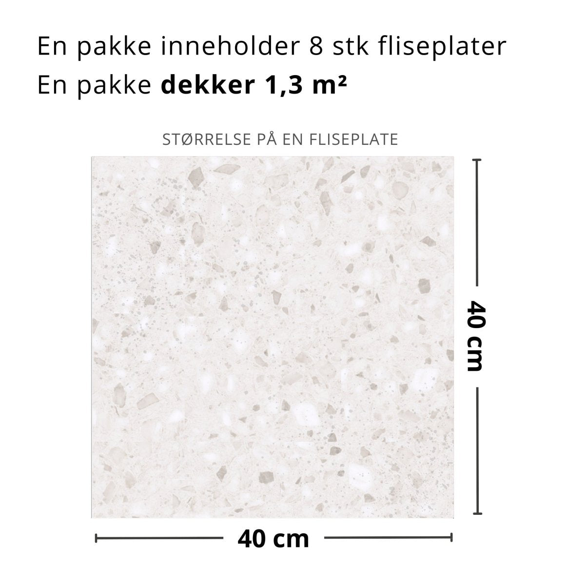 8 - pk Lisboa Terrazzo hvit selvklebende fliser - Lindas Dekor