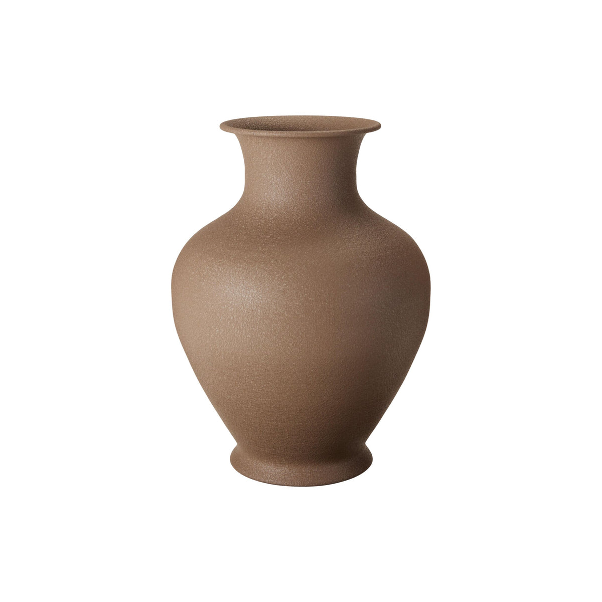 Brun metalvase 31 cm med rund organisk form