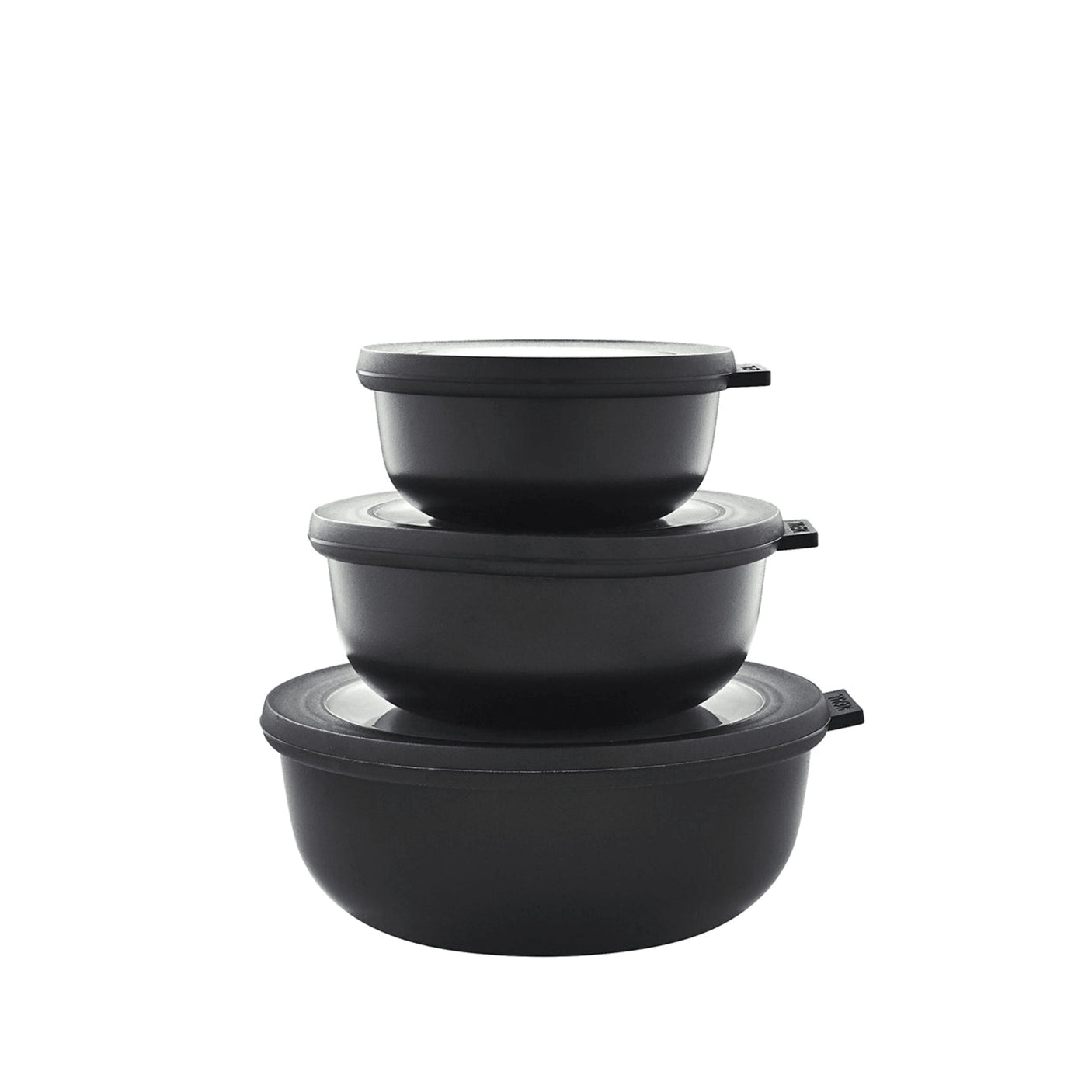Mepal Cirqula bollesett sort 3 pk med lokk