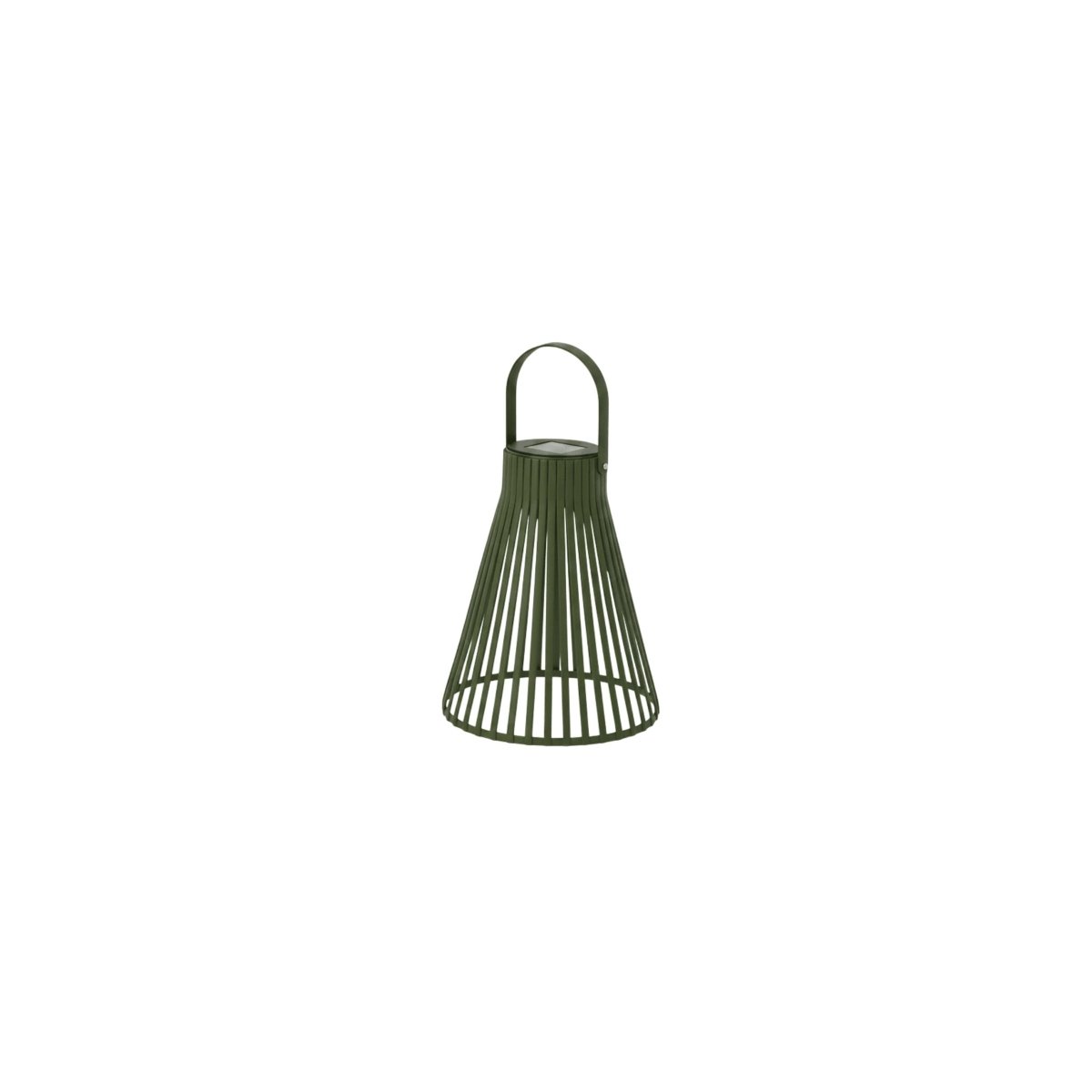 Grønn solarlykt i metall 11,5 x 14 cm til terrasse og hage