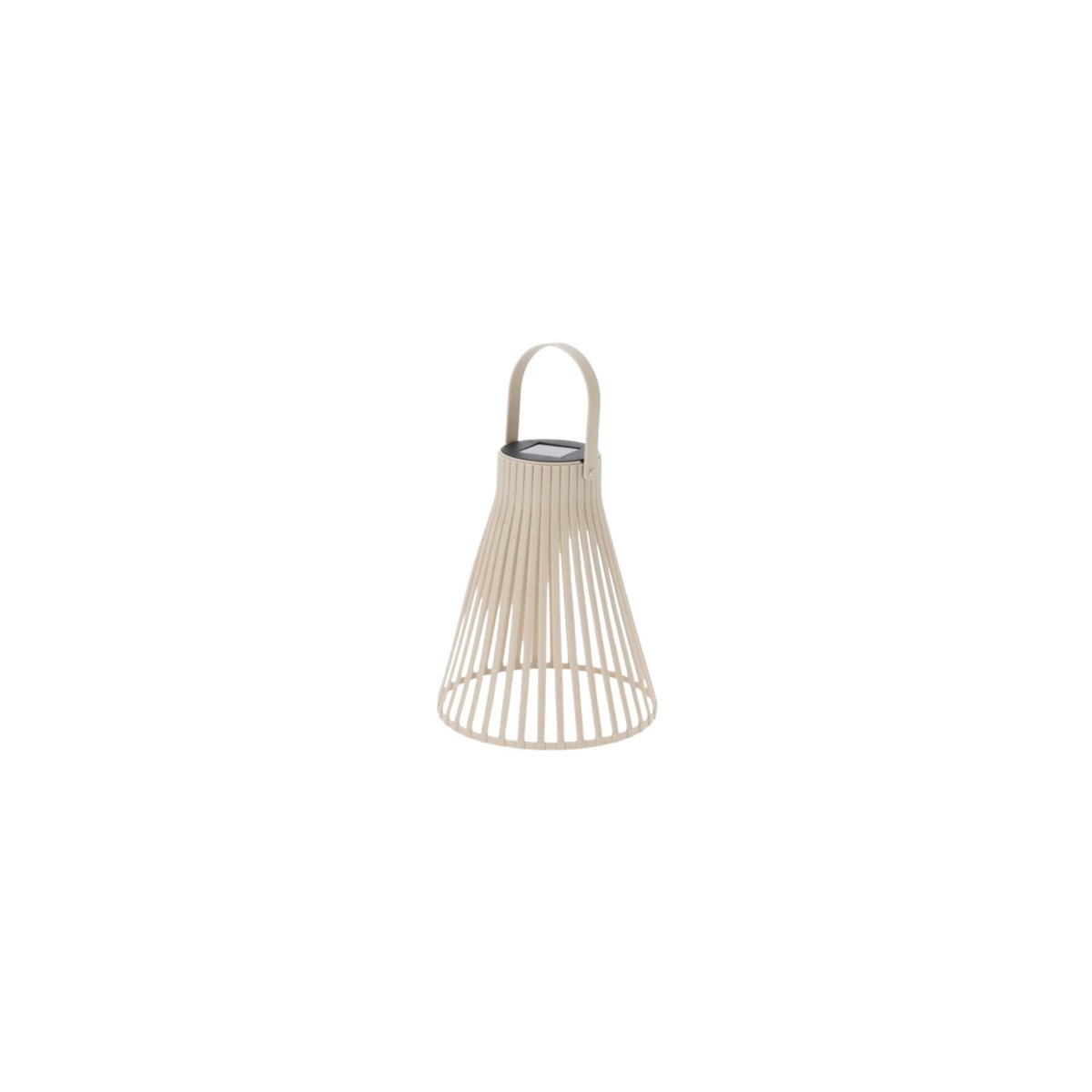 Beige solarlykt i metall 11,5 x 14 cm til terrasse og hage