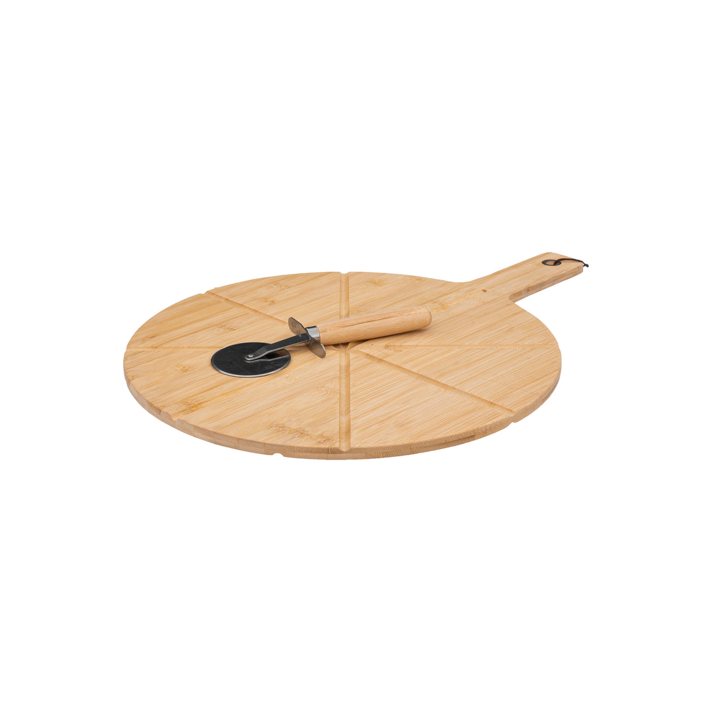 Pizzabrett i bambus med pizzakutter 37 cm