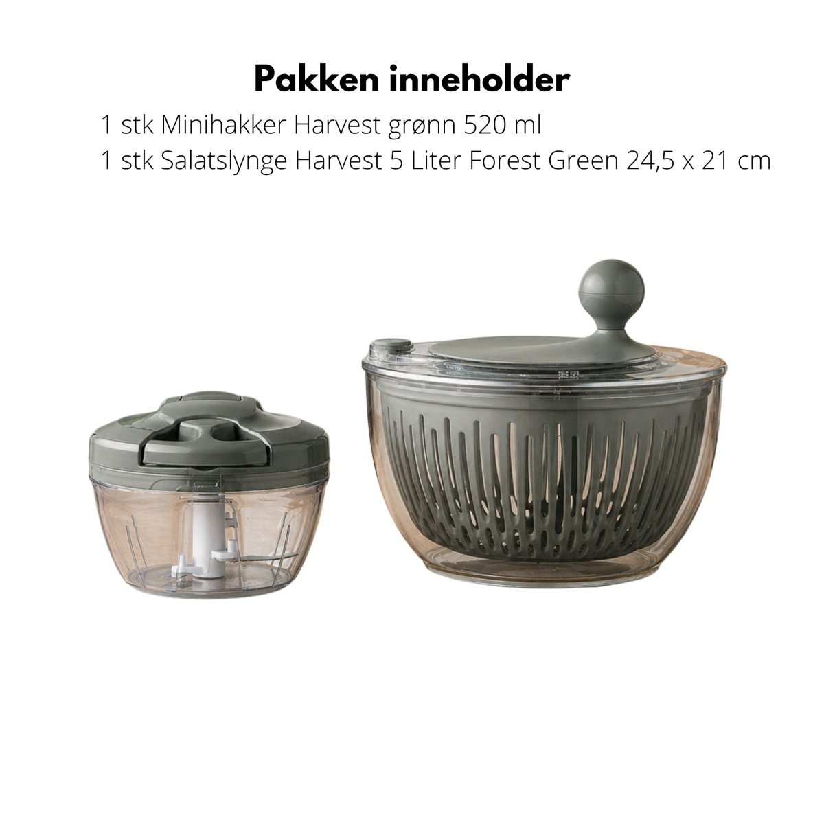 Harvest green minihakker + salatspinner - Lindas Dekor