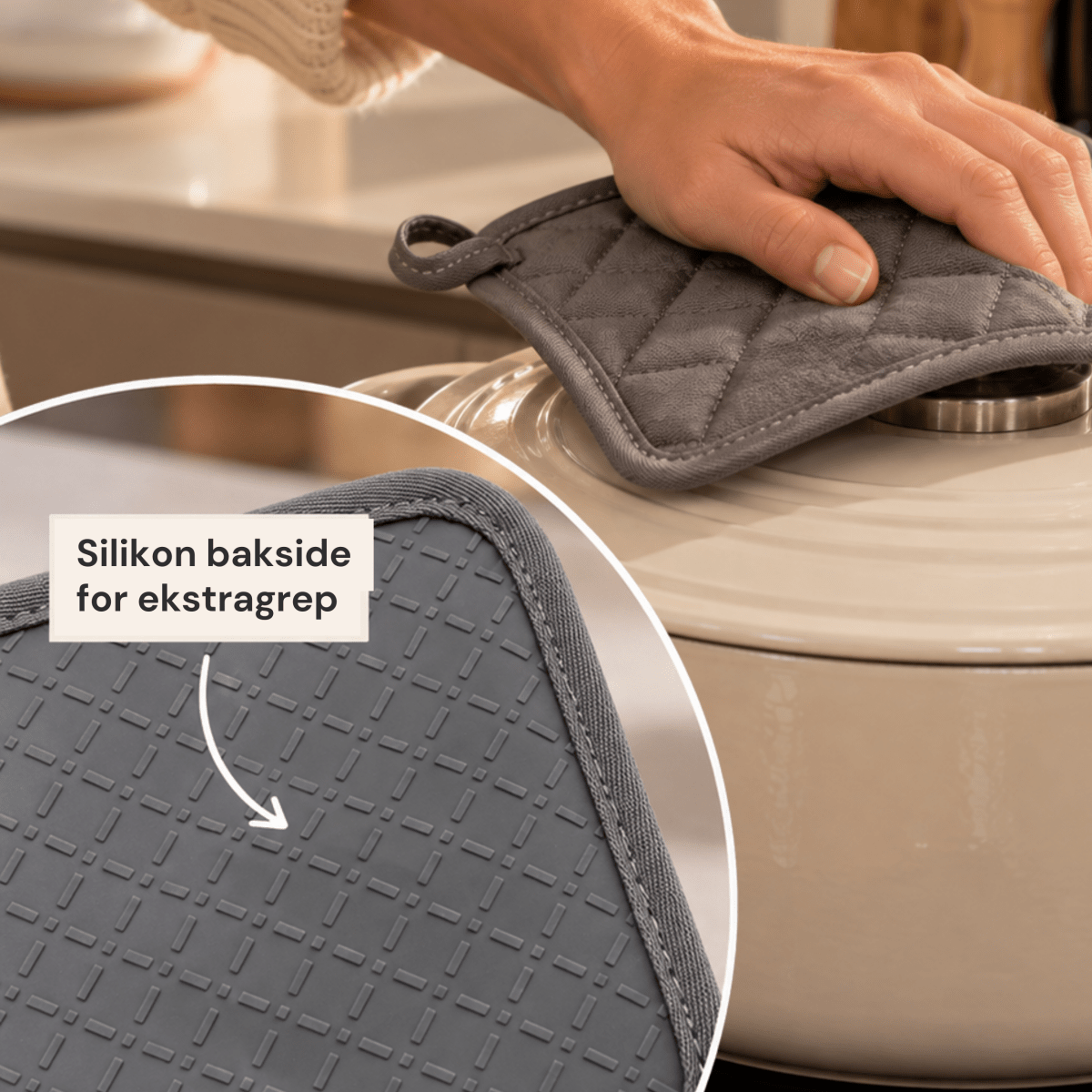 Grydelap i silikone og bomuld - Lindas Dekor Grydeklud