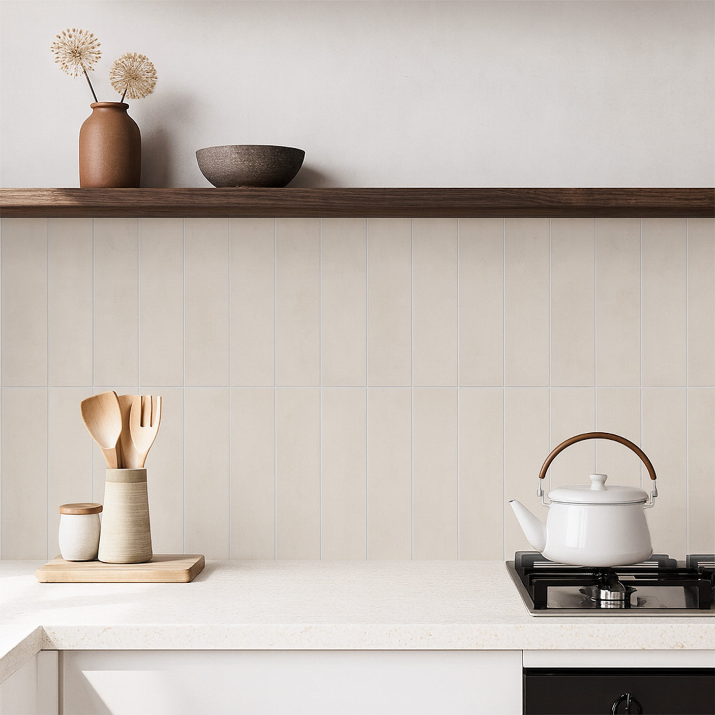 Louise gloss creme selvklebende veggfliser