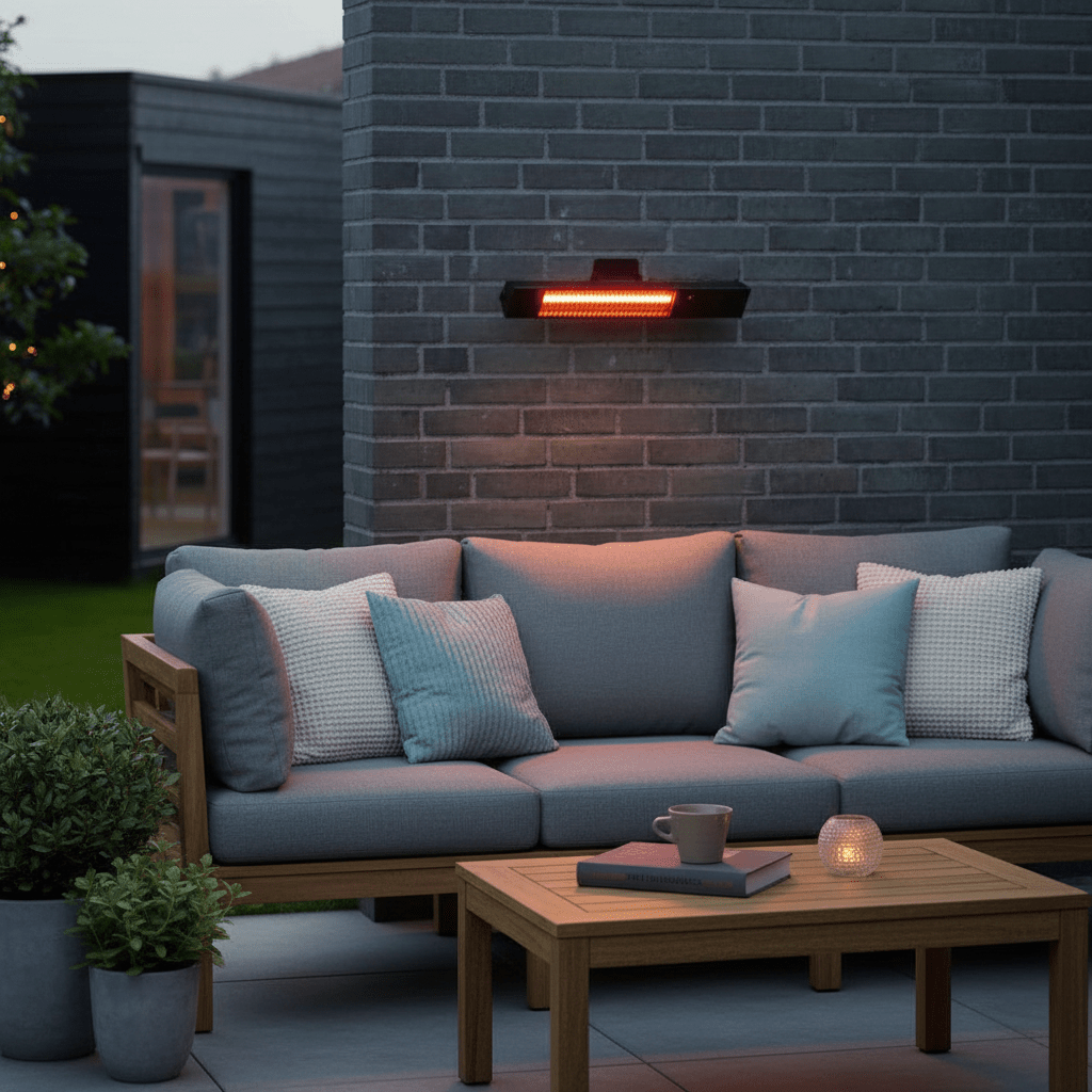 Terrassevarmer for vegg 1500 watt Svart - Lindas Dekor