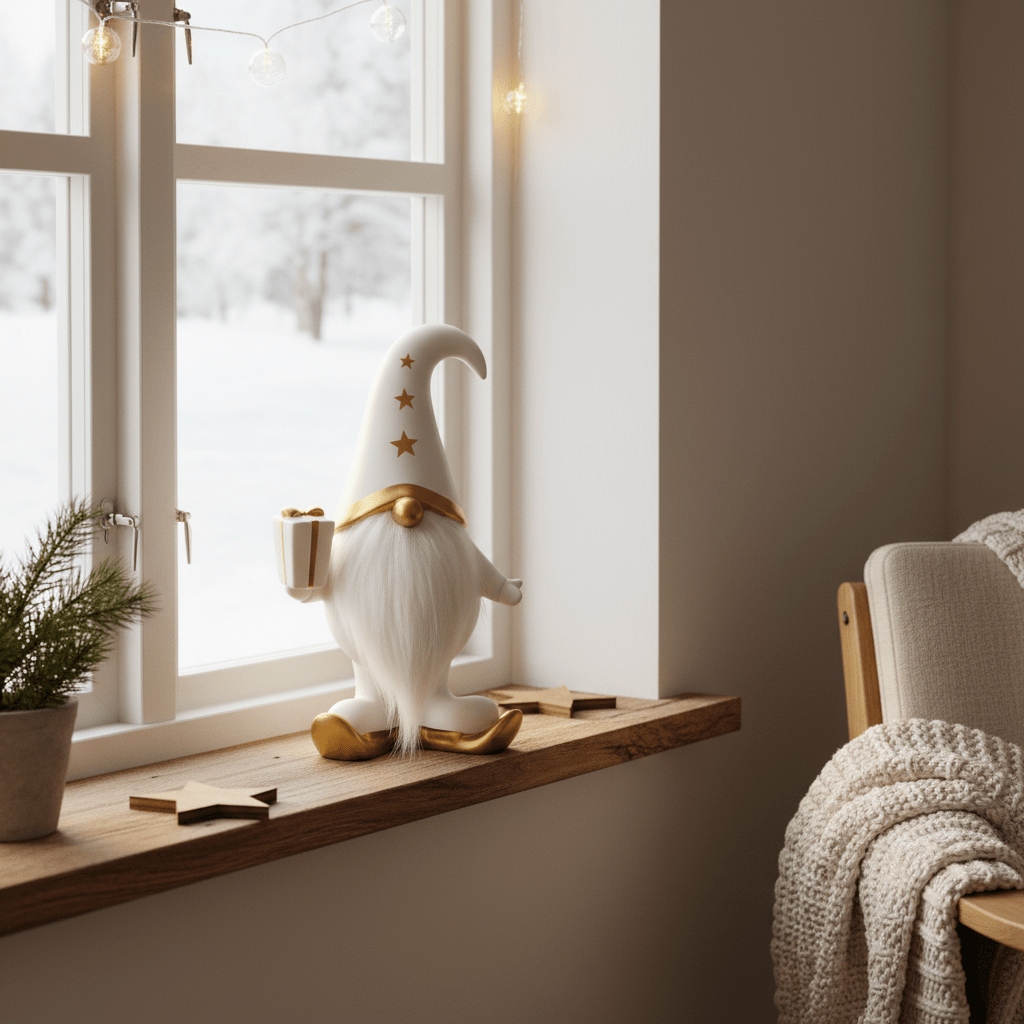 Mats nissefigur hvit - Lindas Dekor Julenisse