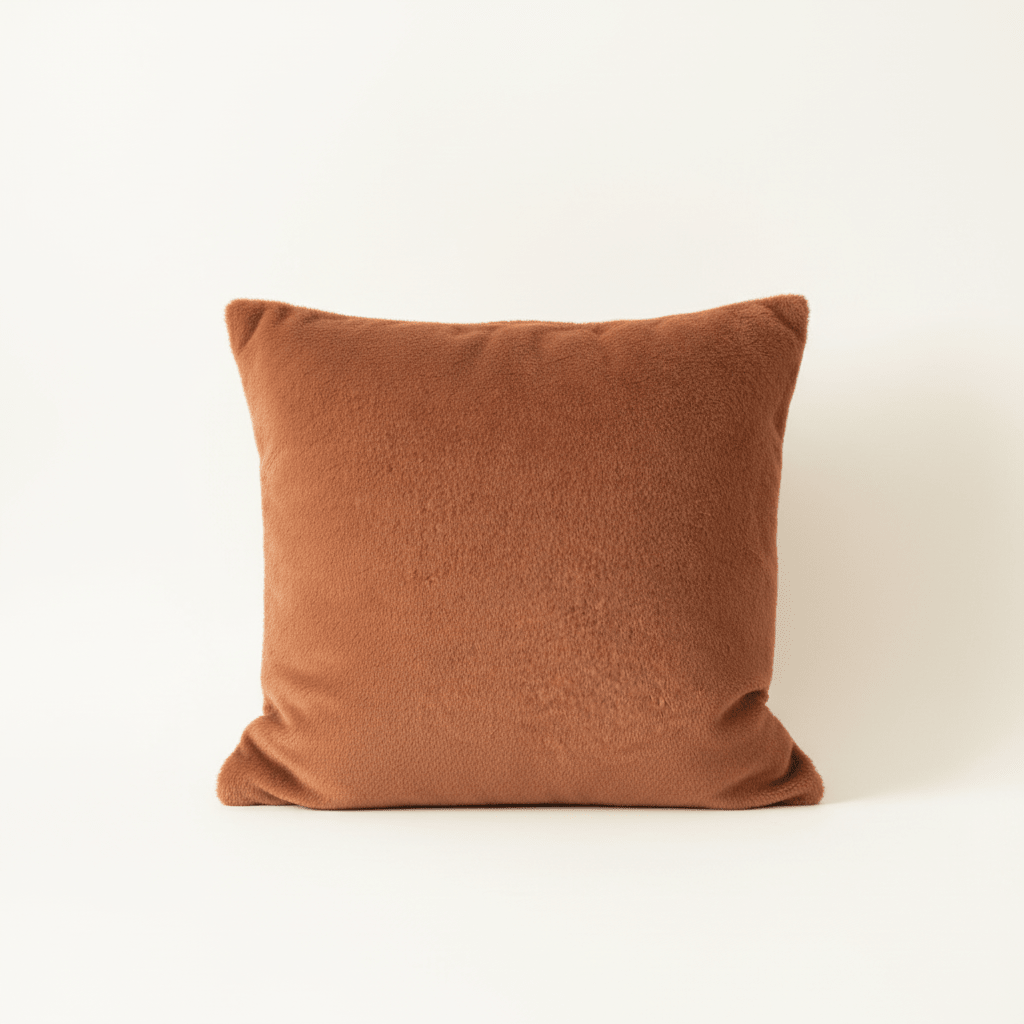 Mykt cognacfarget putetrekk 50 x 50 cm til stue