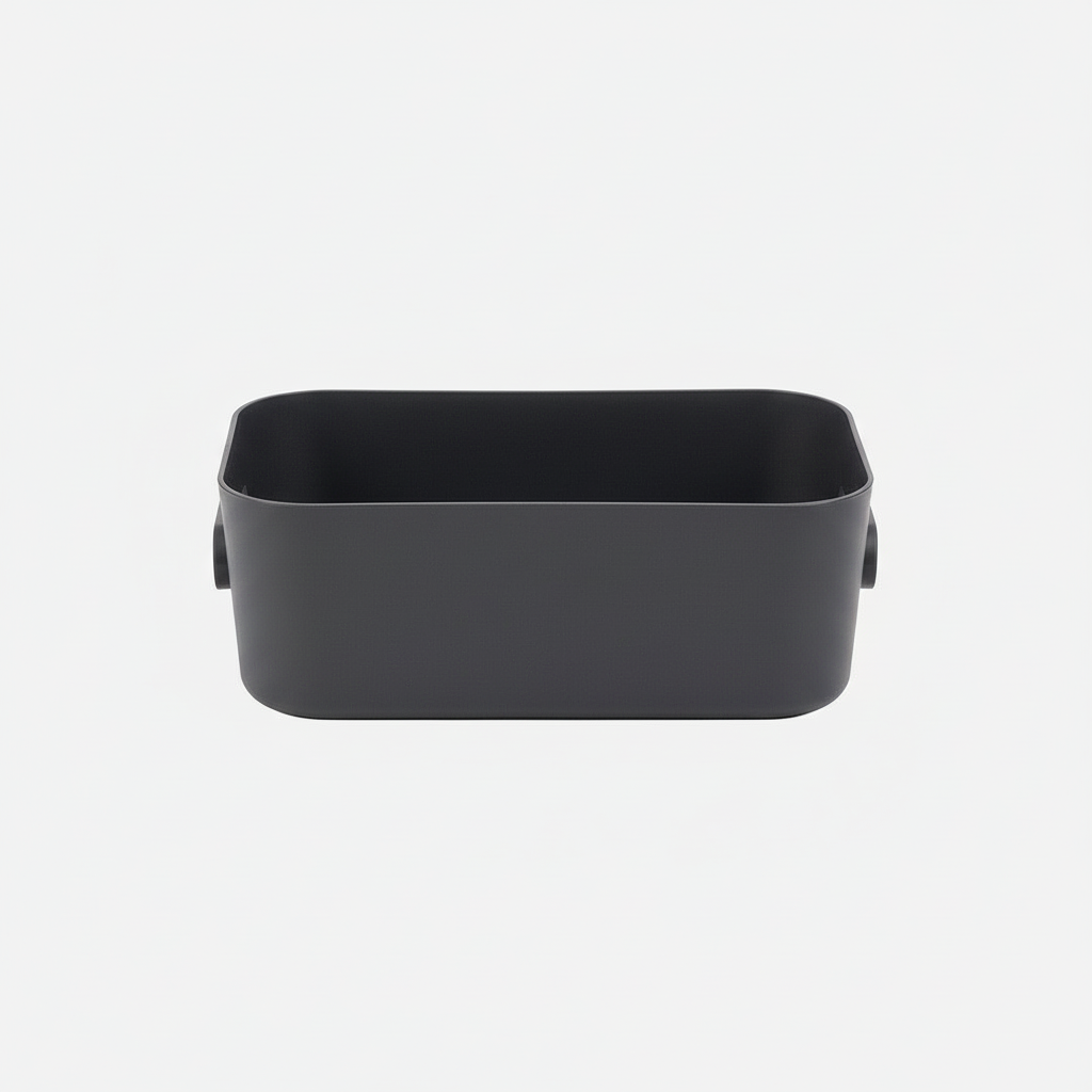 Sort oppbevaringsboks 1,5 L i resirkulert plast til hylle og benk