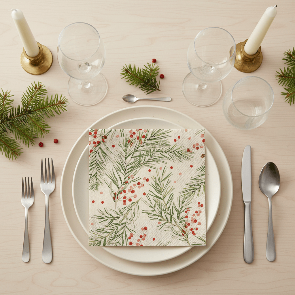 20 - pk Servietter Spings Holly - Lindas Dekor