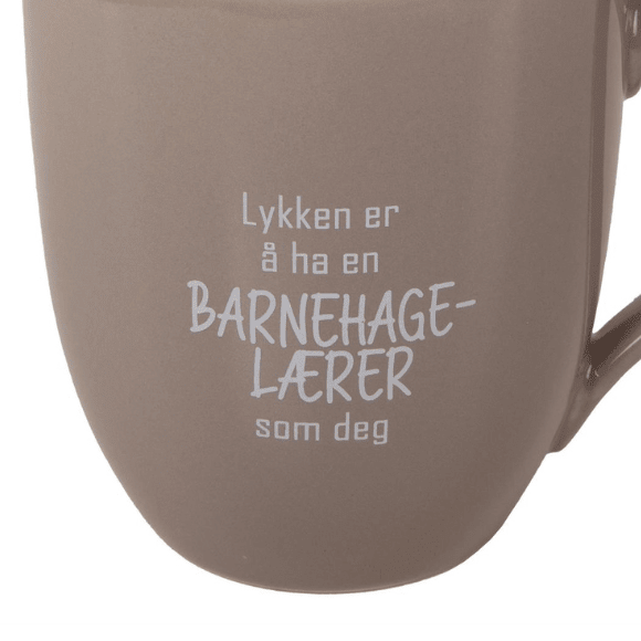 Krus "barnehage - lærer", beige - Lindas Dekor