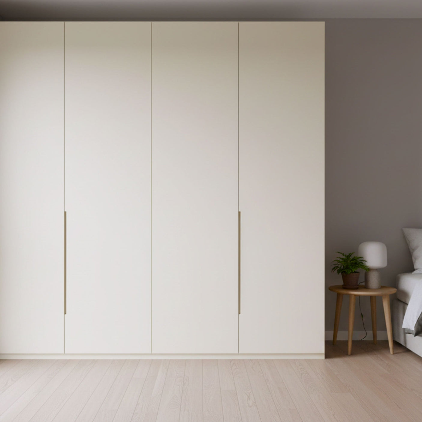 Kremfarget matt selvklebende folie til garderobeskap – forny skapdører uten maling